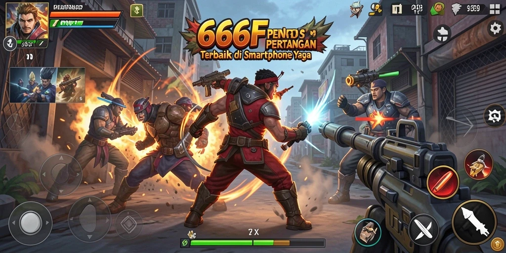 Screenshot dari game Fighting 666F dengan pertarungan seru.