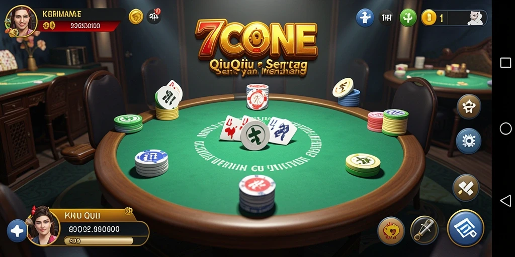 Tampilan gameplay seru QiuQiu di 7CONE.