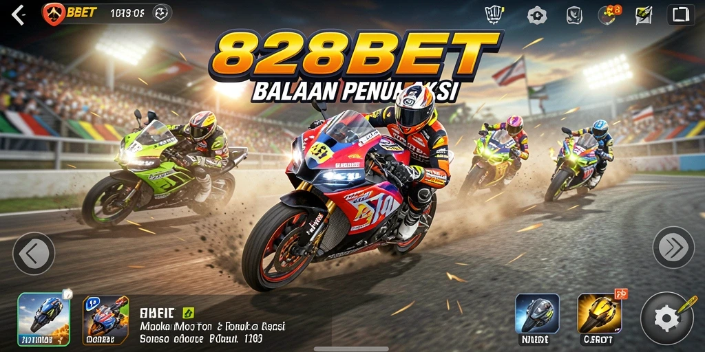 Gameplay seru dalam balapan motor yang menegangkan.