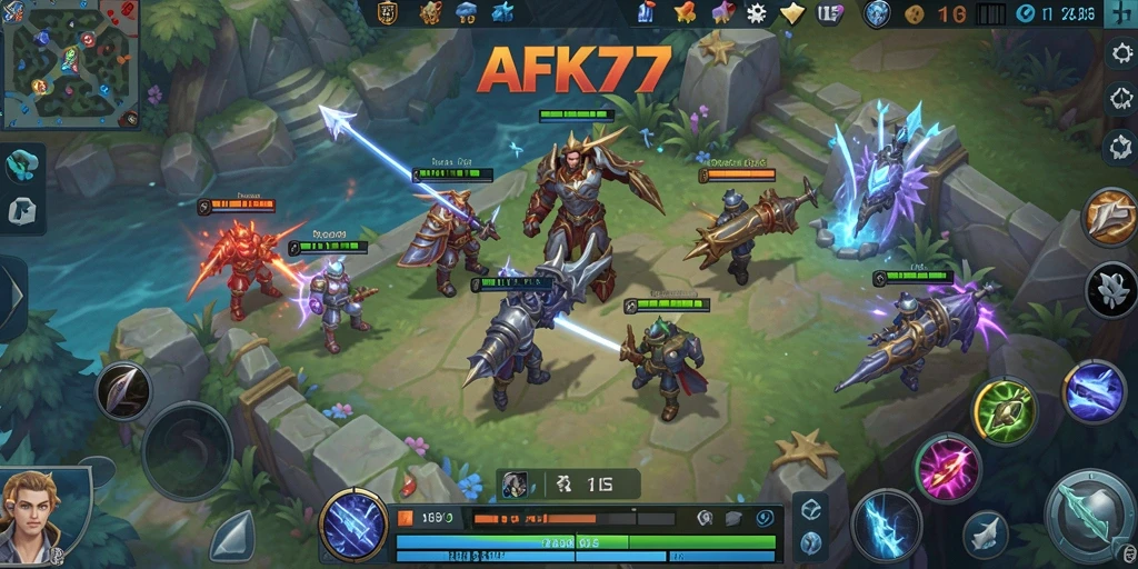 Tampilan seru gameplay strategi di AFK77.