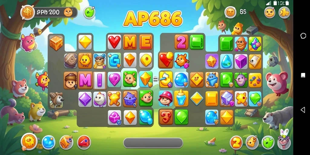 Tampilan gameplay menarik dari AP686 dengan grafik cerah dan tantangan seru.
