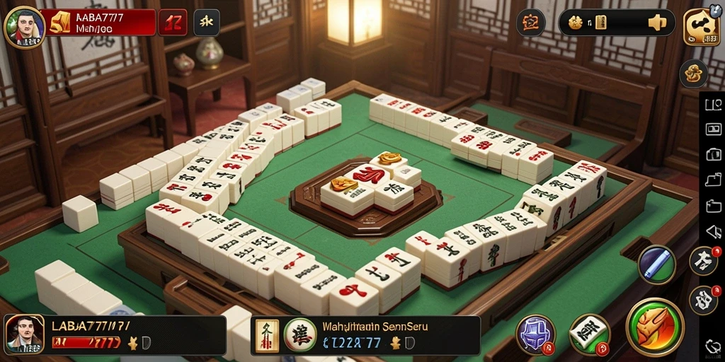 Tampilan gameplay Mahjong yang seru dalam LABA777.