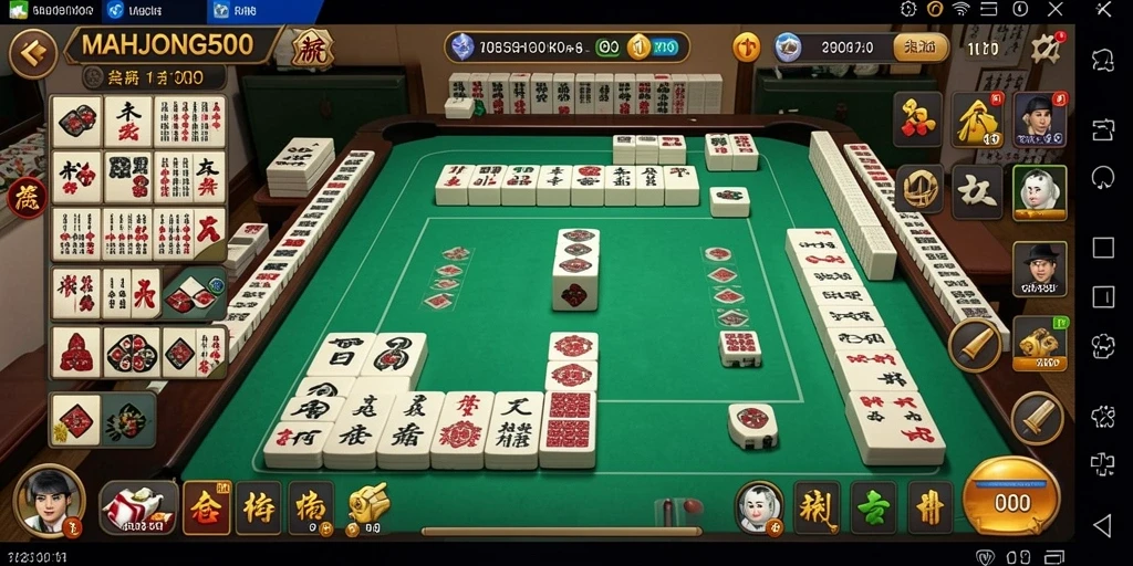 Tampilan gameplay menarik dari aplikasi MAHJONG500.