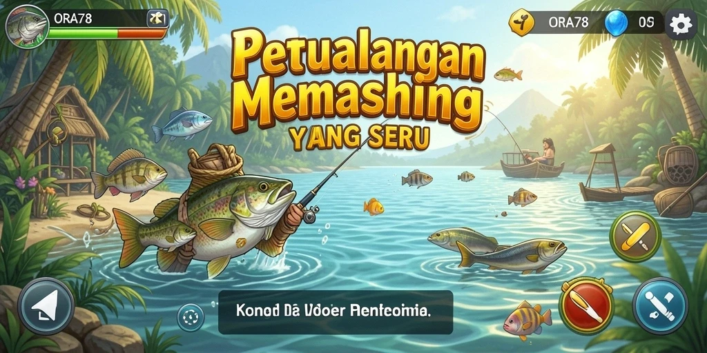 Tampilkan gameplay menegangkan saat menangkap ikan besar di ORA78.