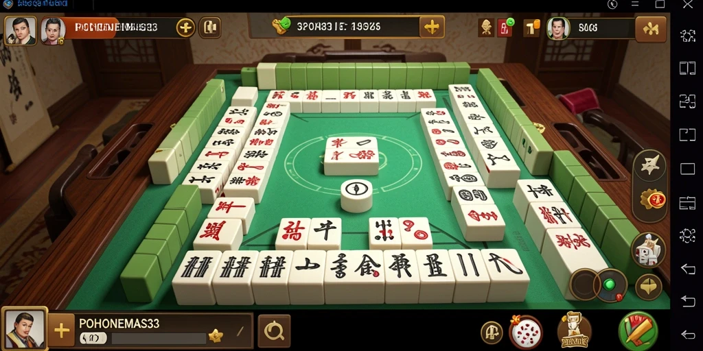 Screenshot gameplay POHONEMAS33 saat bermain Mahjong yang menantang.