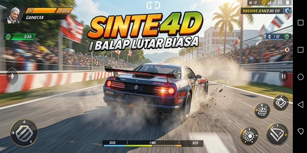 Tampilan gameplay balap yang mendebarkan di SINTE4D.