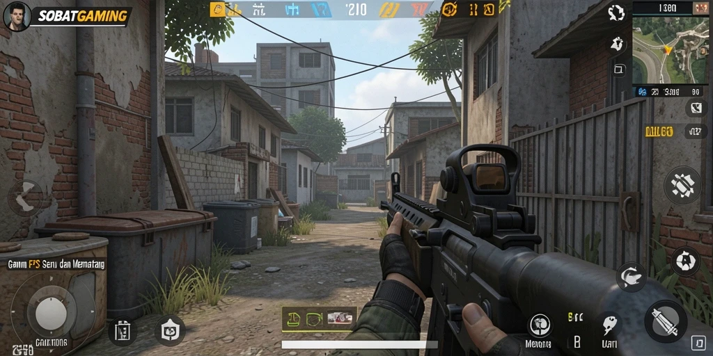 Screenshot gameplay SOBATGAMING dengan aksi menegangkan di medan perang.