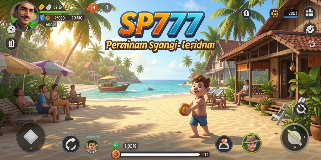 Tampilan gameplay SP777 yang cerah dan menyenangkan.