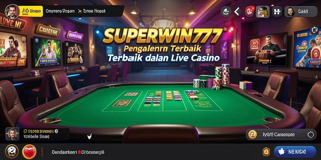 Tampilan thrilling dari gameplay Live Casino SUPERWIN777.