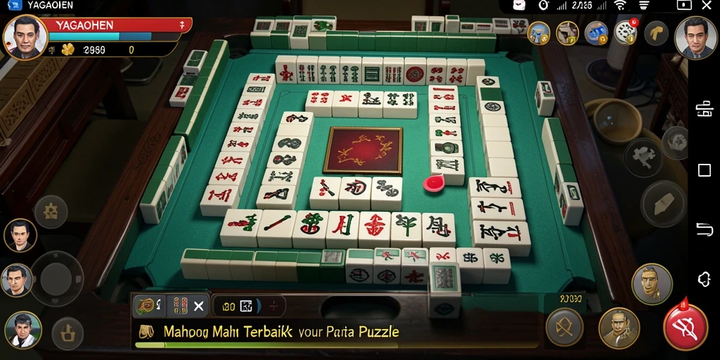 Screenshot gameplay YAGAOHEN yang menampilkan suasana permainan Mahjong.